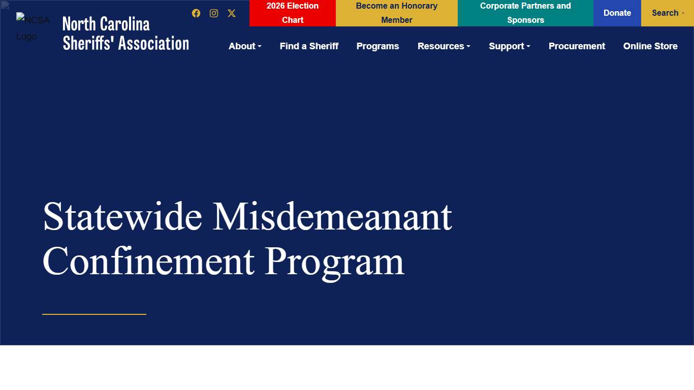 Statewide Misdemeanant Confinement Program North Carolina Sheriffs' Association